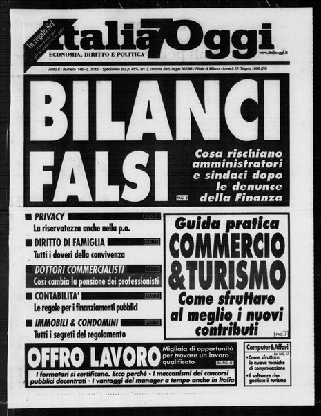 Italia oggi : quotidiano di economia finanza e politica